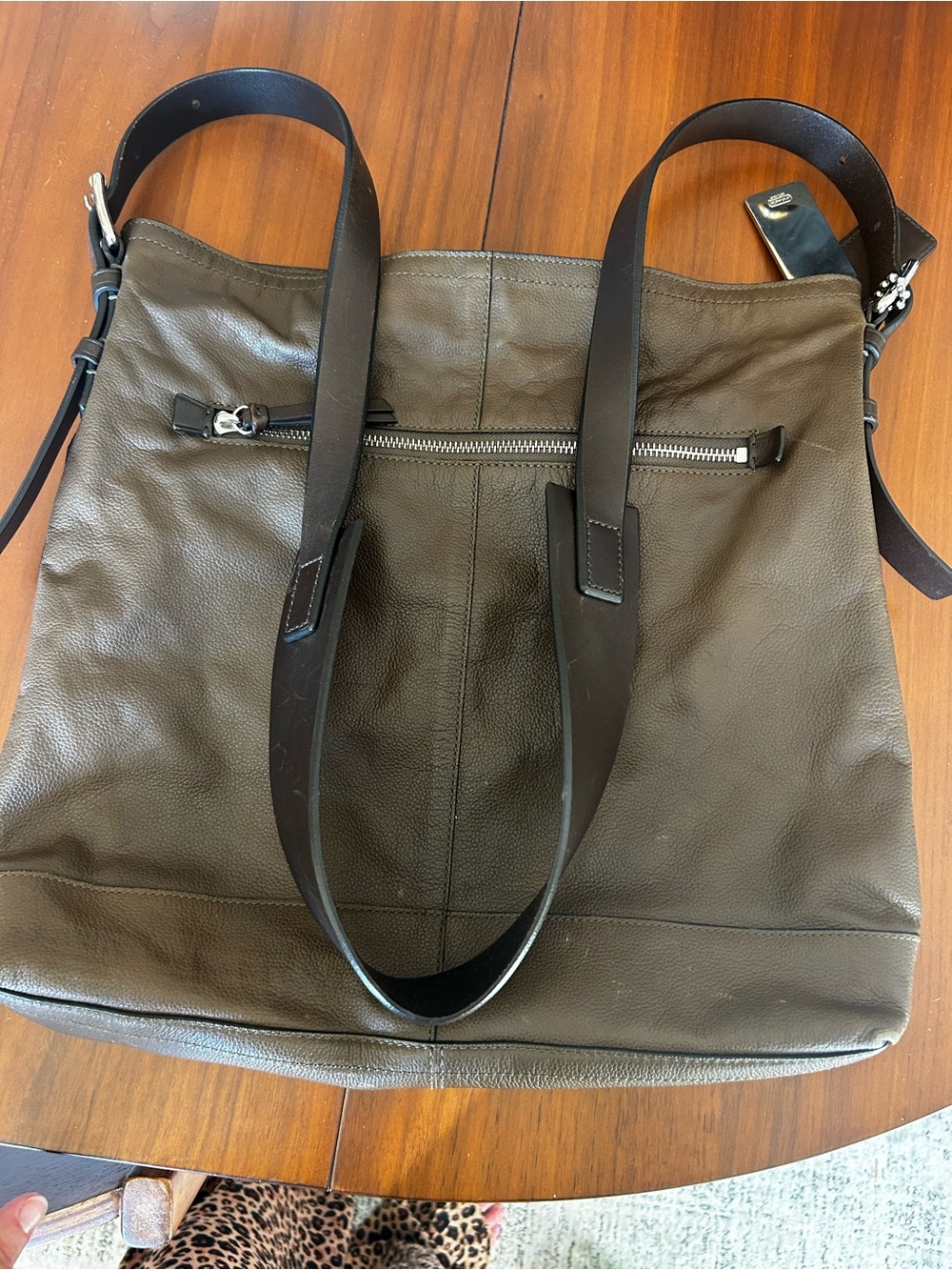 Coach Thompson Leather Messenger Chocolate Brown Leather Crossbody Tote